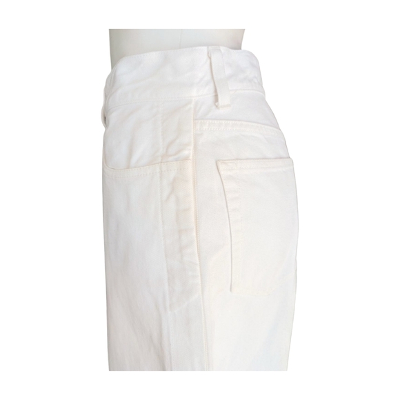 Rare SACAI Japan Calca Pantacourt White Cropped Wide Leg Jeans Size 3/US Large - Picture 7 of 12